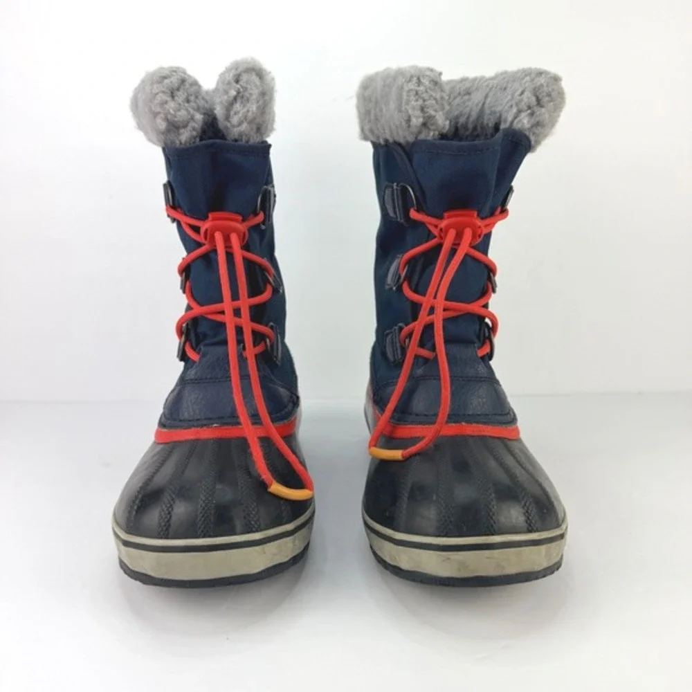 Sorel Yoot Pac 2 Size 5 Waterproof Navy Blue‎ Red Kids Snow Winter Boots Outdoor